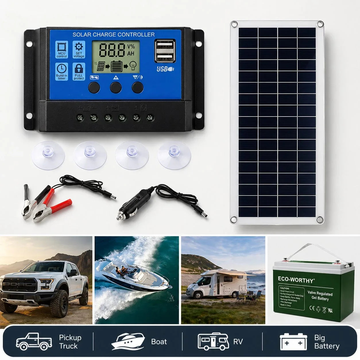 SolarMax 100 — Kit caricatore solare batteria 12 V